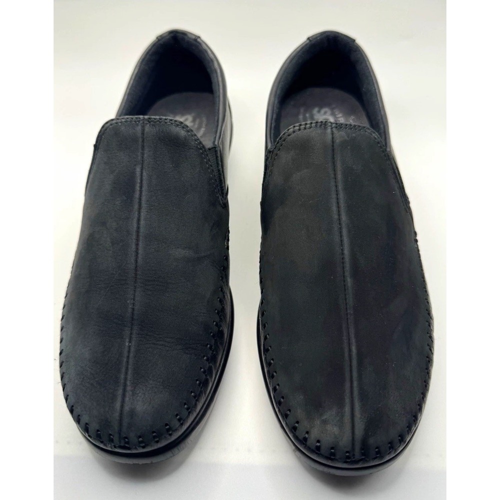 SAS Tripad Comfort Women's Size 8W Black Leather/Suede  Slip-On Shoes *flaws*